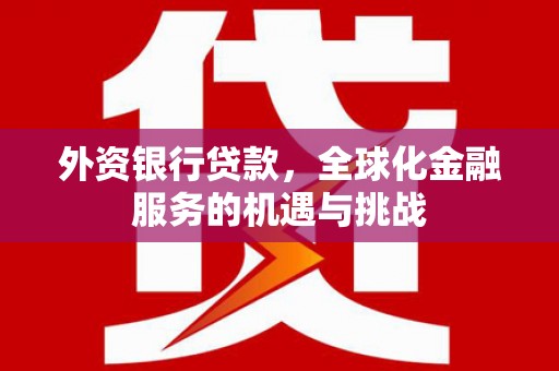 余姚外资银行贷款，全球化金融服务的机遇与挑战